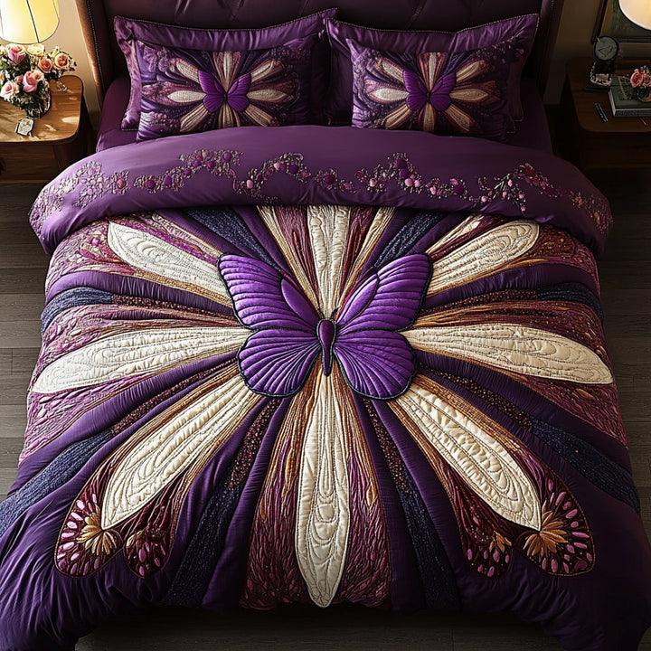 Juego de Ropa de Cama Acolchada Mariposa
