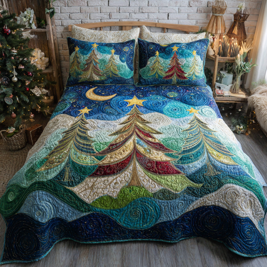 Juego de Ropa de Cama Acolchada de 3 Piezas Navidad