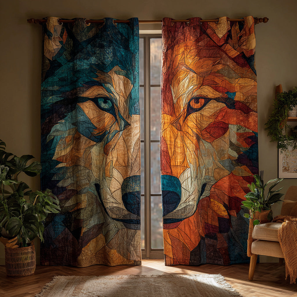 Cortinas Acolchadas Mosaic Wolf Vision