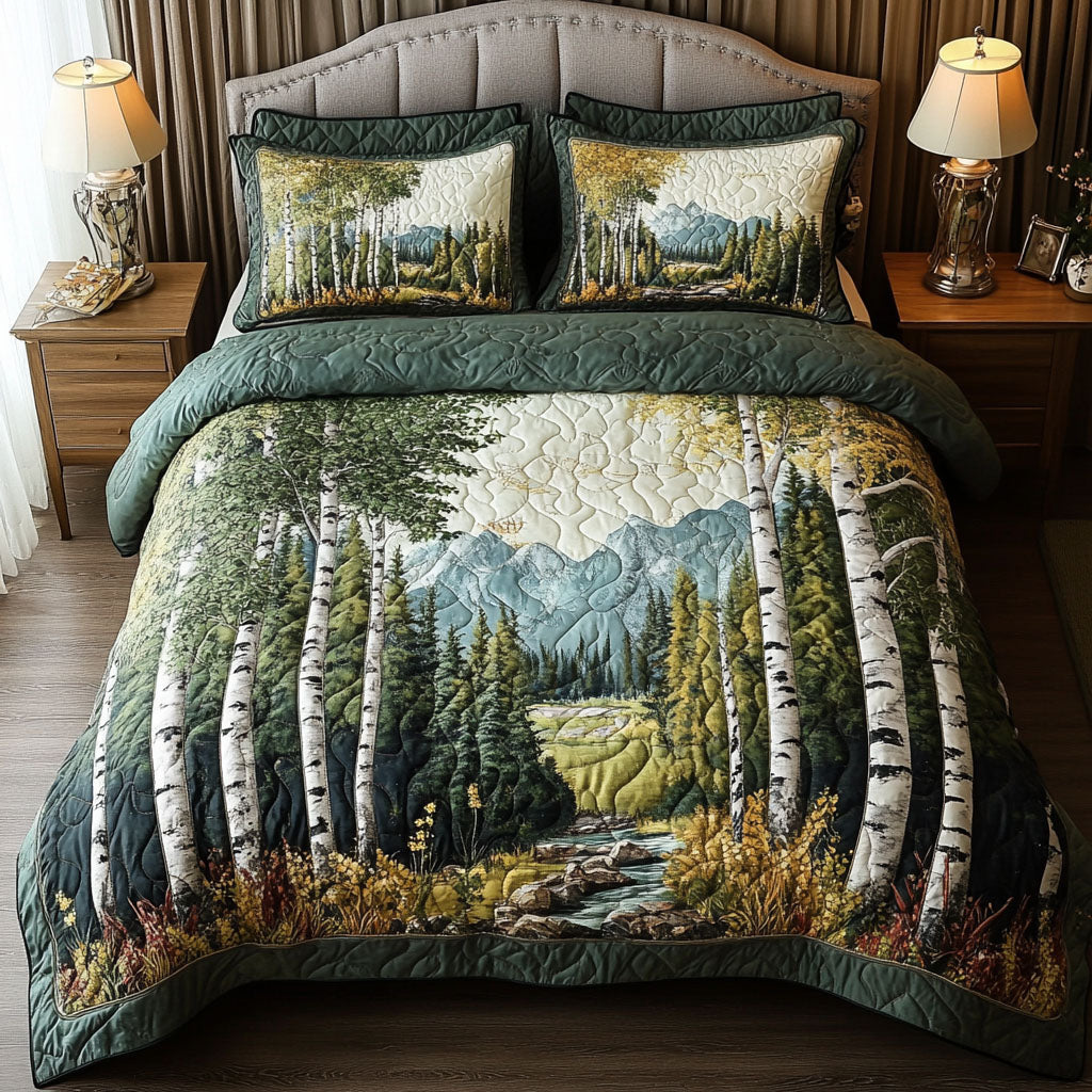 Conjunto de Ropa de Cama Acolchado de 3 Piezas Mountain Serenity