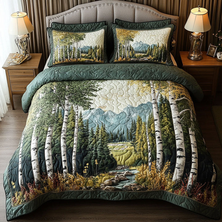 Conjunto de Ropa de Cama Acolchado de 3 Piezas Mountain Serenity