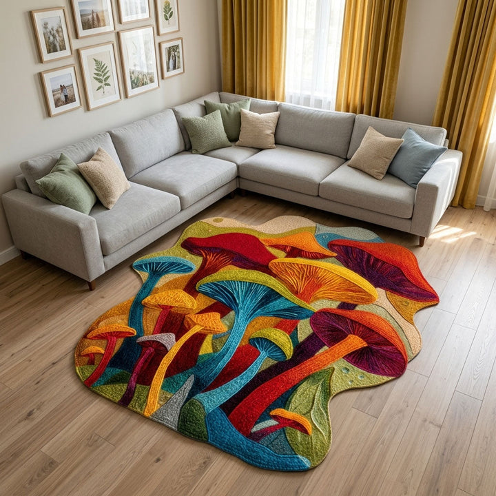 Alfombra de Área de Forma Personalizada "Mushroom Haven"