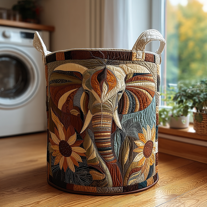 Cesta de Ropa Acolchada Elefante Místico