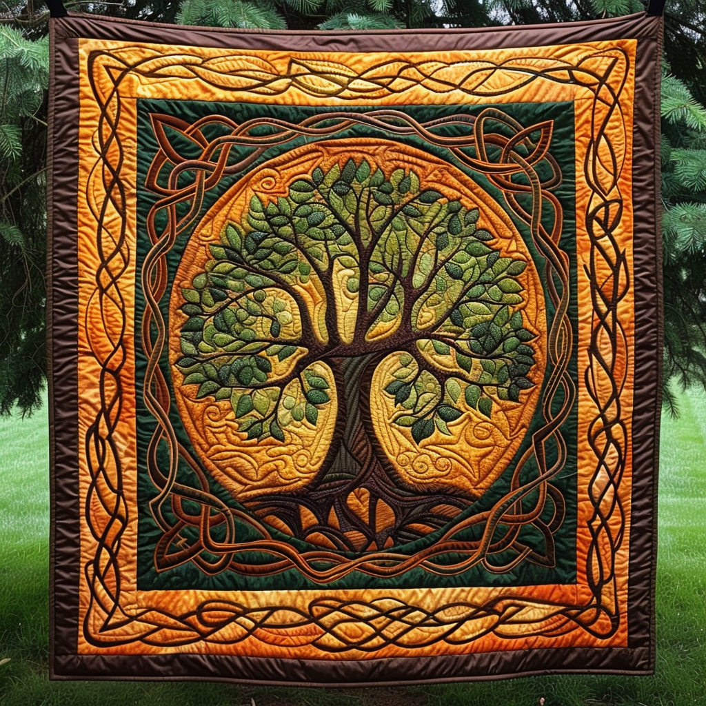 Manta Acolchada del Árbol de la Vida Místico