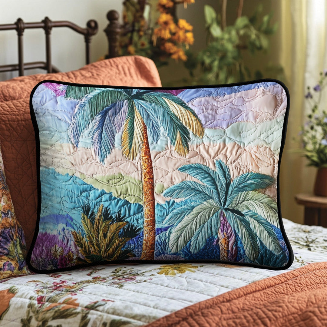 Funda de Almohada Acolchada Sunset Palms