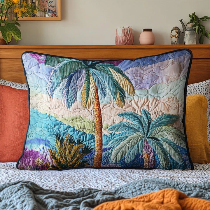 Funda de Almohada Acolchada Sunset Palms