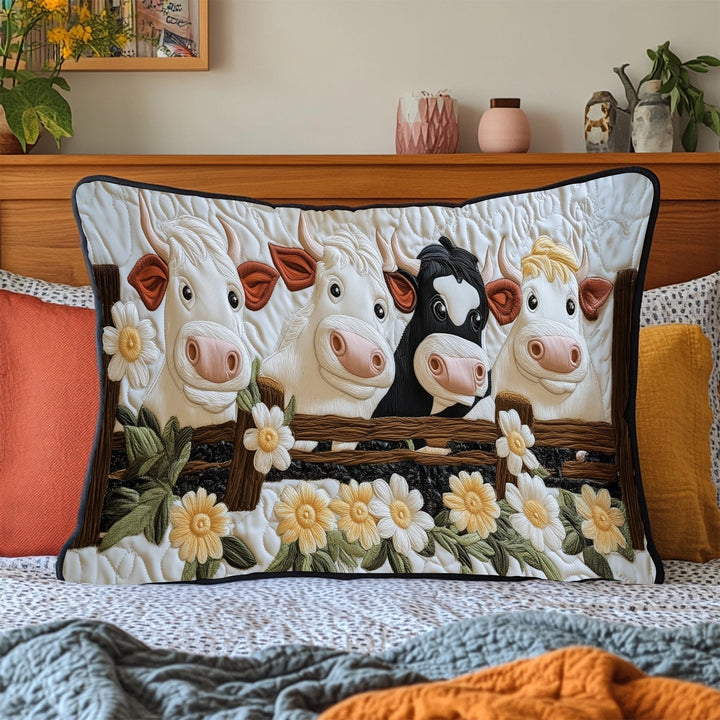 Funda de Almohada Acolchada Meadow Moo