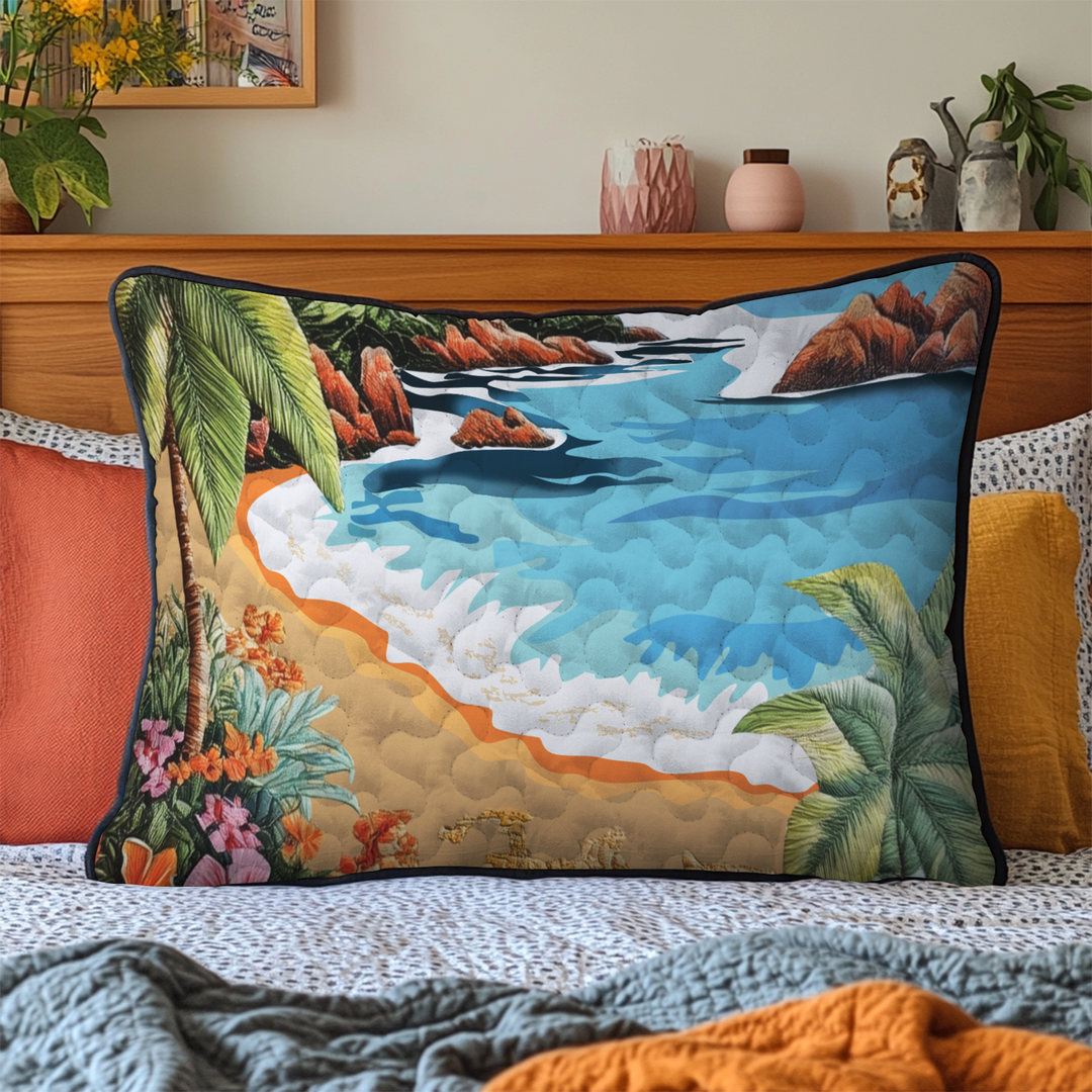 Funda de Almohada de Ropa de Cama Acolchada Beach Haven