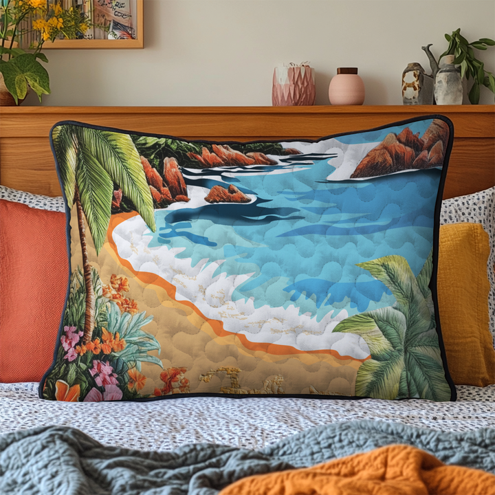 Funda de Almohada de Ropa de Cama Acolchada Beach Haven