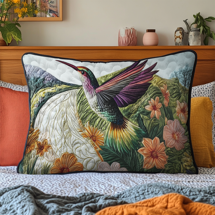 Funda de Almohada de Edredón con Vuelo de Colibrí