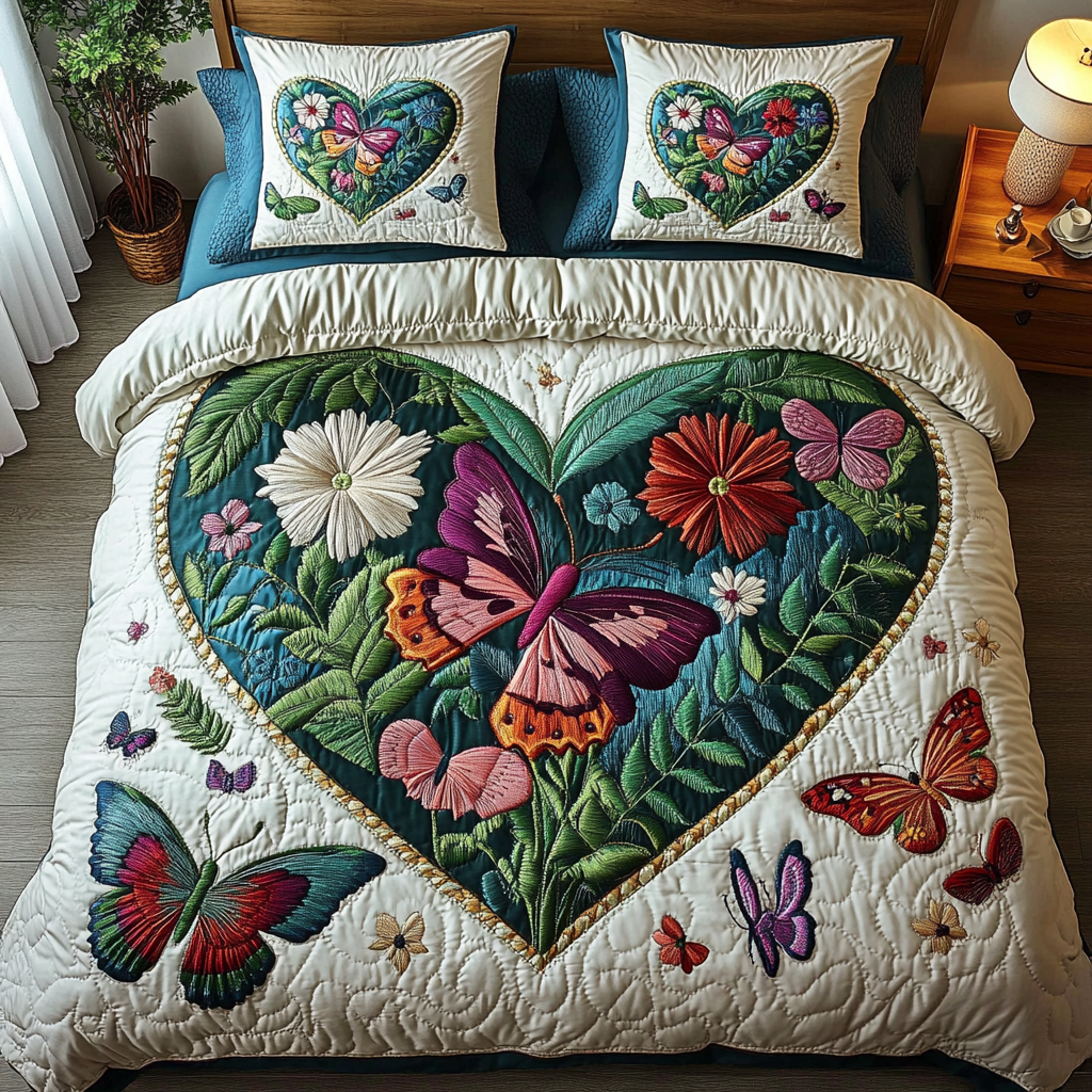 Conjunto de Ropa de Cama Acolchado de 3 Piezas Nature Embrace