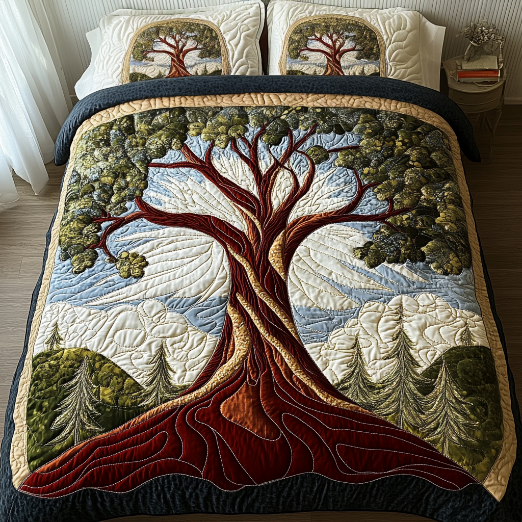 Conjunto de Ropa de Cama Acolchado de 3 Piezas Nature Embrace