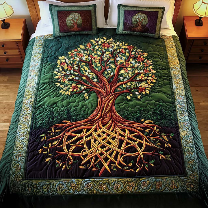 Juego de Ropa de Cama Acolchado de 3 Piezas Nature Harmony