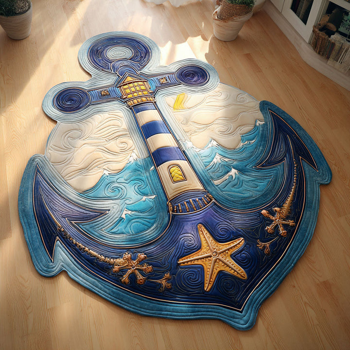Alfombra de Área en Forma Personalizada con Diseño Náutico