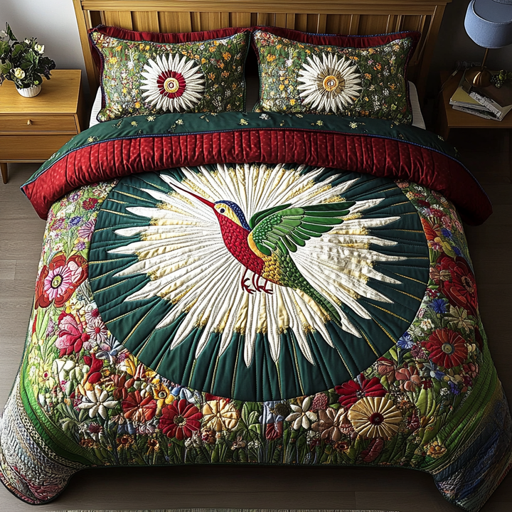 Juego de Ropa de Cama Acolchada Hummingbird