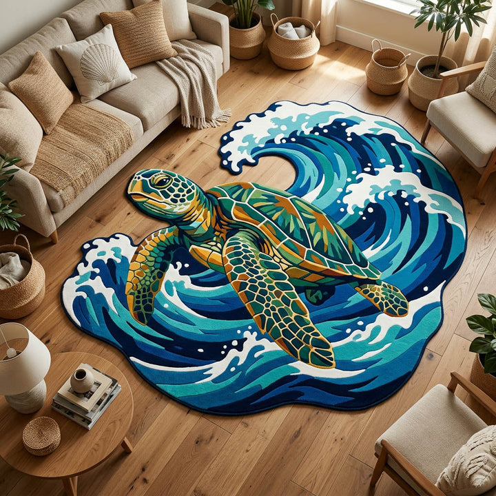 Alfombra de Área de Forma Personalizada Tortuga Marina