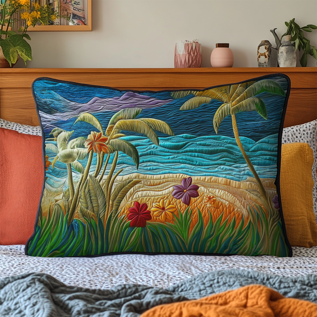 Funda de Almohada de Colcha Palm Haven