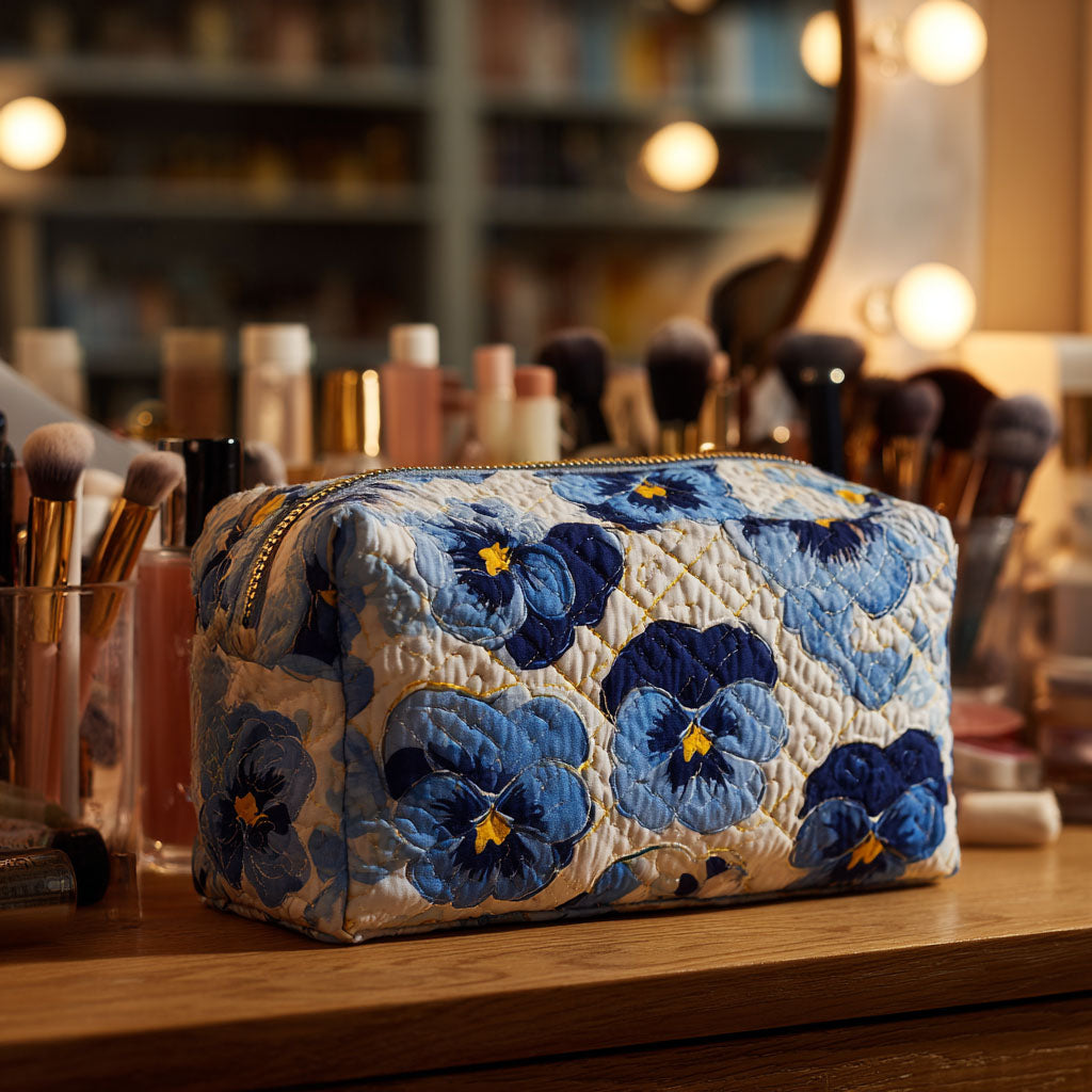Bolsa de Maquillaje Acolchada Pansies Breeze