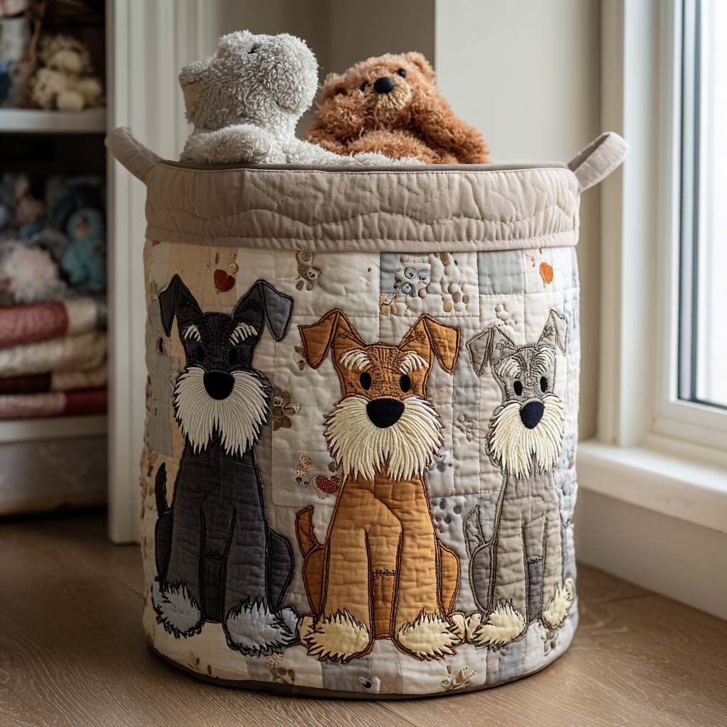 Cesta de Ropa de Patchwork Schnauzer