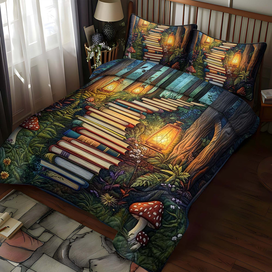 Conjunto de Ropa de Cama Acolchado de 3 Piezas Camino de Historias