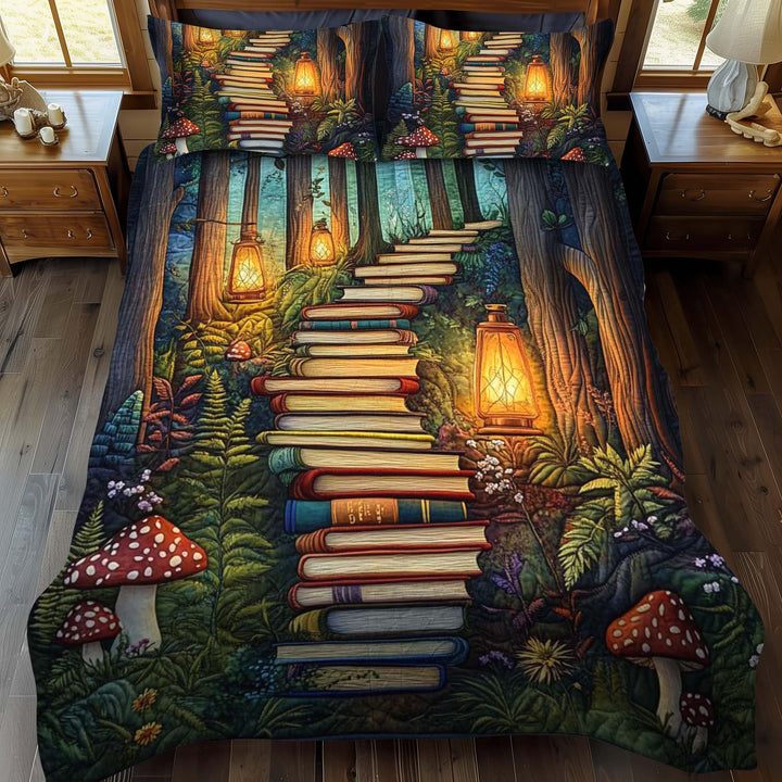 Conjunto de Ropa de Cama Acolchado de 3 Piezas Camino de Historias