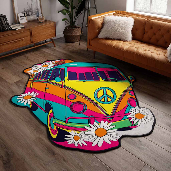 Alfombra de Área en Forma Personalizada Peace Bus