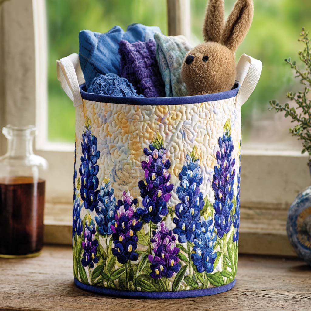Cesta de Ropa Acolchada con Vista de Bluebonnet Pacífica