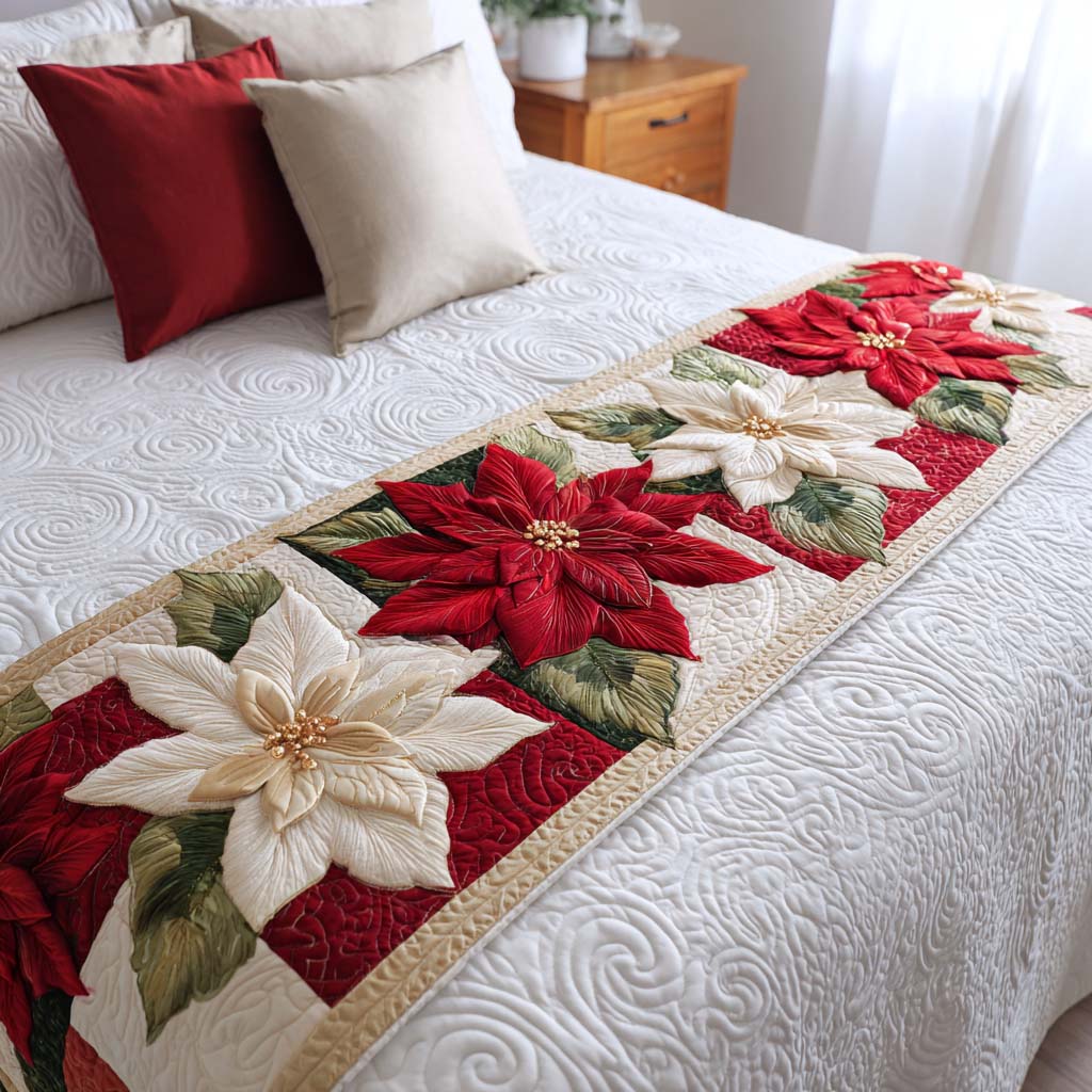 Caminito de Cama con Flores de Nochebuena