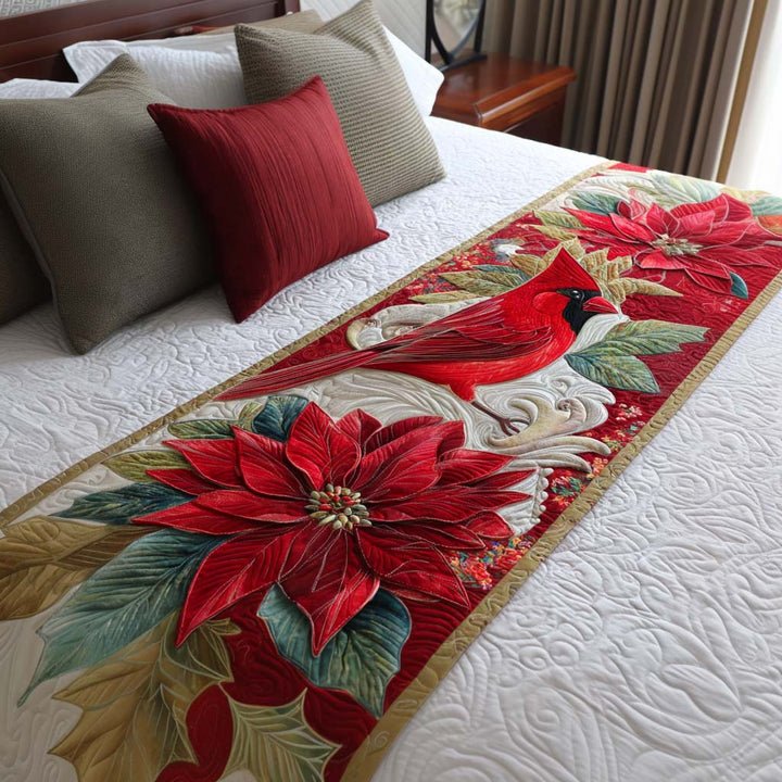 Caminito de Cama Acolchado Poinsettia Cardinal