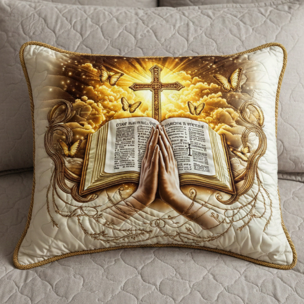 Funda de Almohada Acolchada de Oración y Escritura