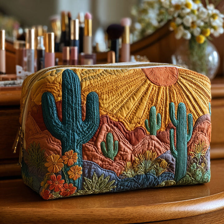 Bolso de Maquillaje Acolchado con Espinas