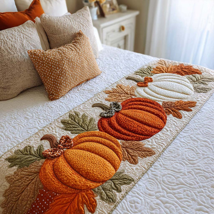 Cojín de Cama Acolchado con Encanto de Hoja de Calabaza