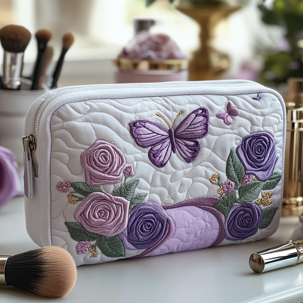 Bolsa de Maquillaje Acolchada Elegancia Púrpura