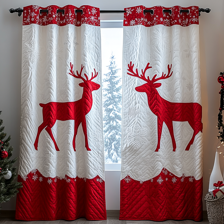 Cortinas Acolchadas con Brillo de Reno