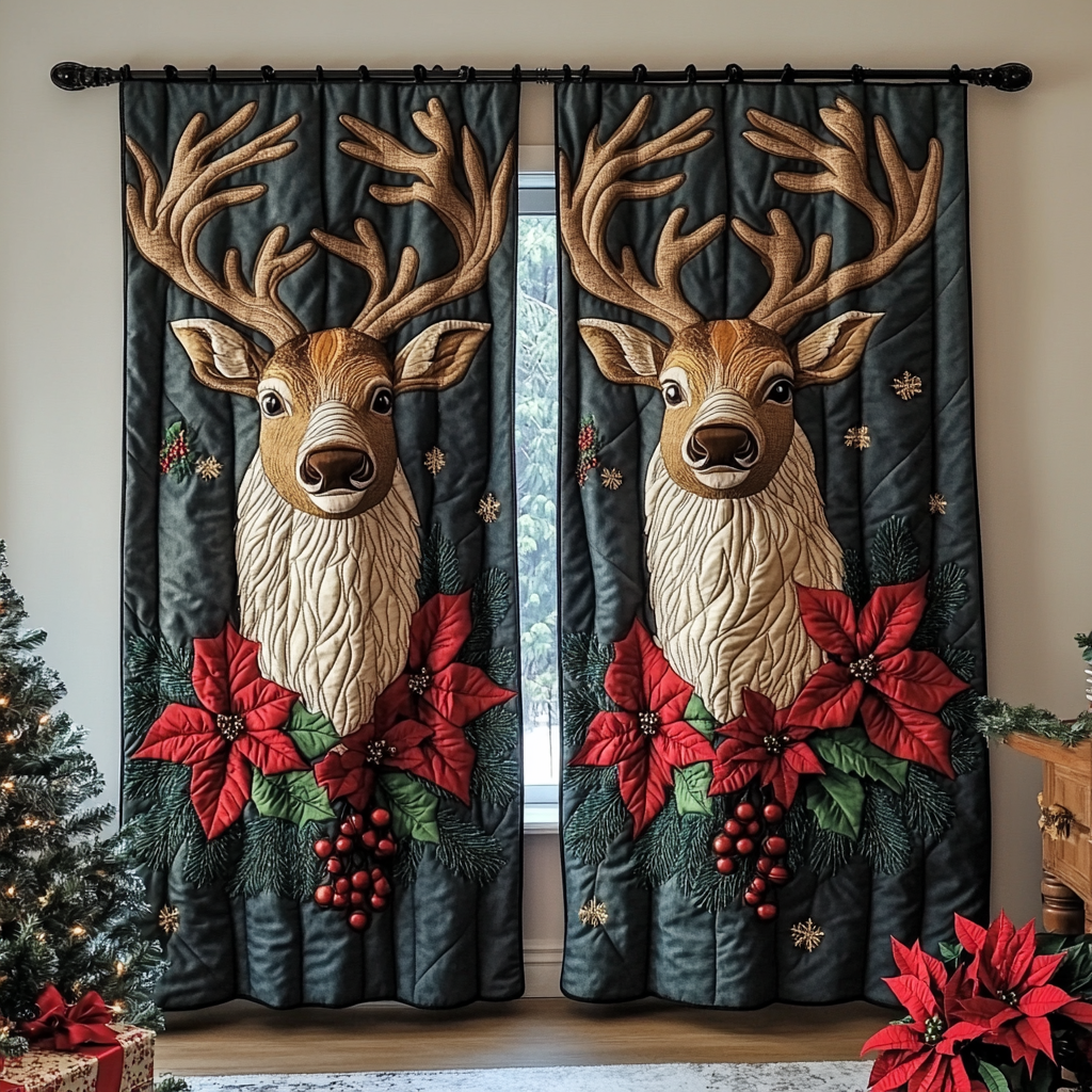 Cortinas Acolchadas con Espíritu de Reno