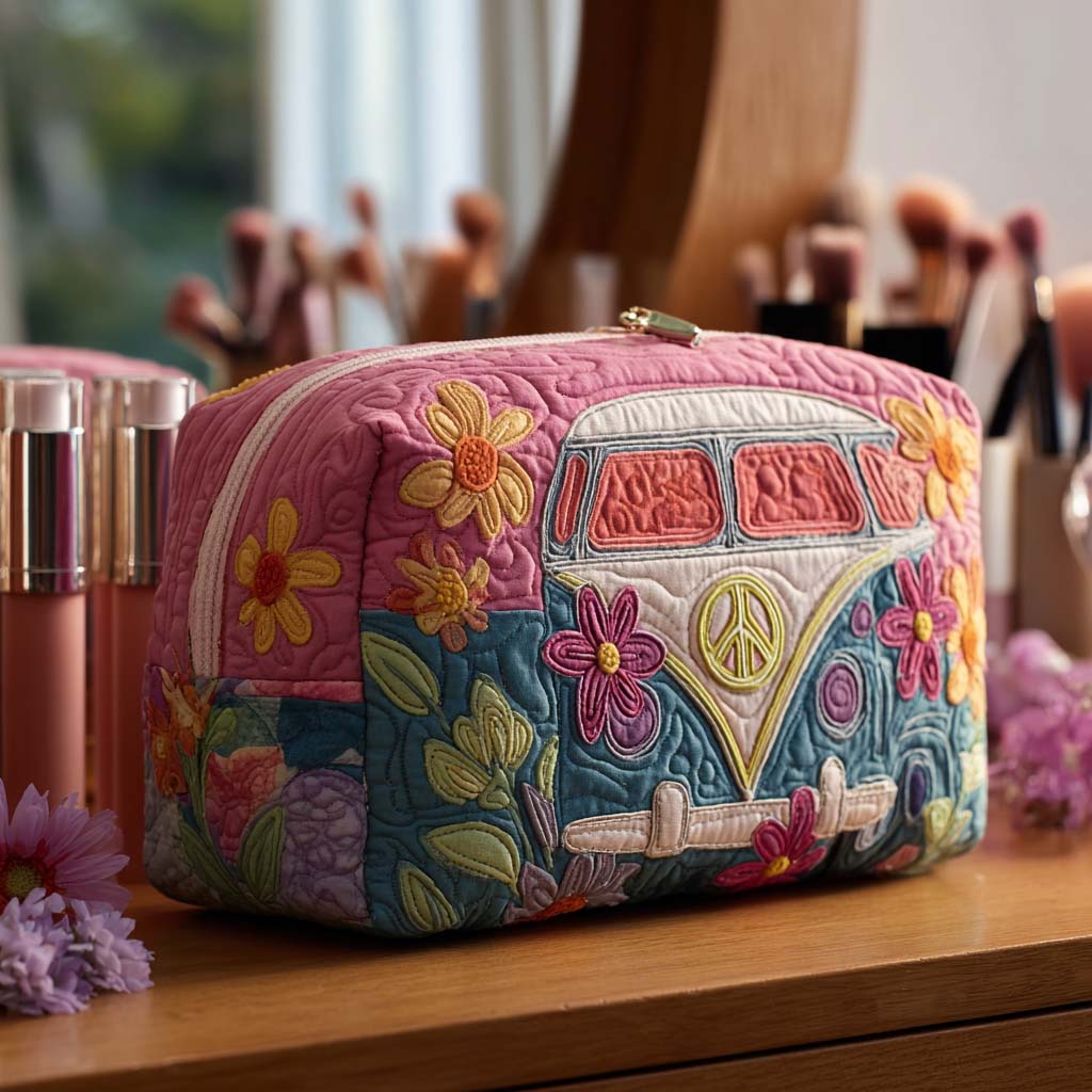 Bolsa de Maquillaje Acolchada Retro Bloom Journey