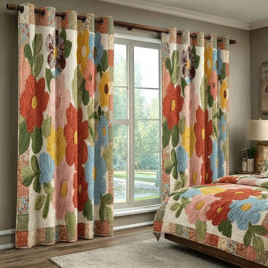Cortinas Acolchadas Retro Daisy