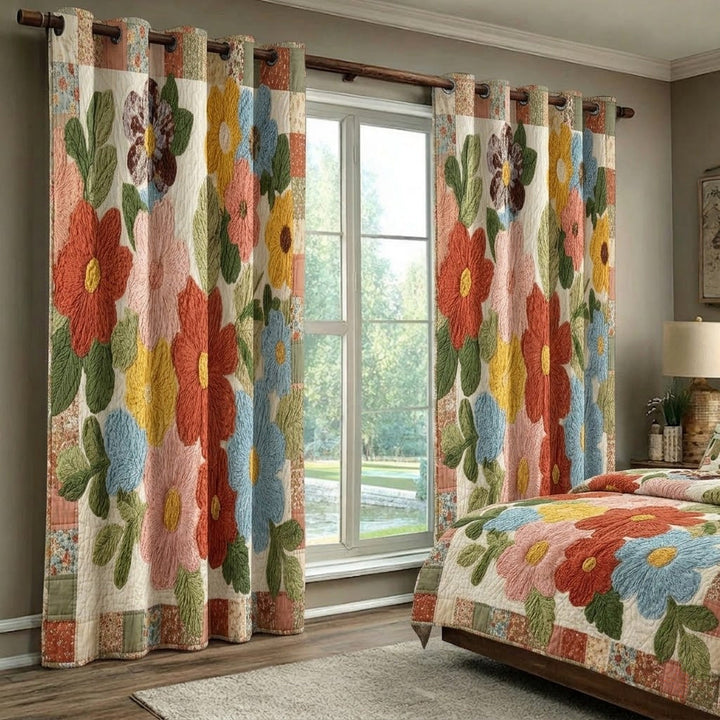 Cortinas Acolchadas Retro Daisy