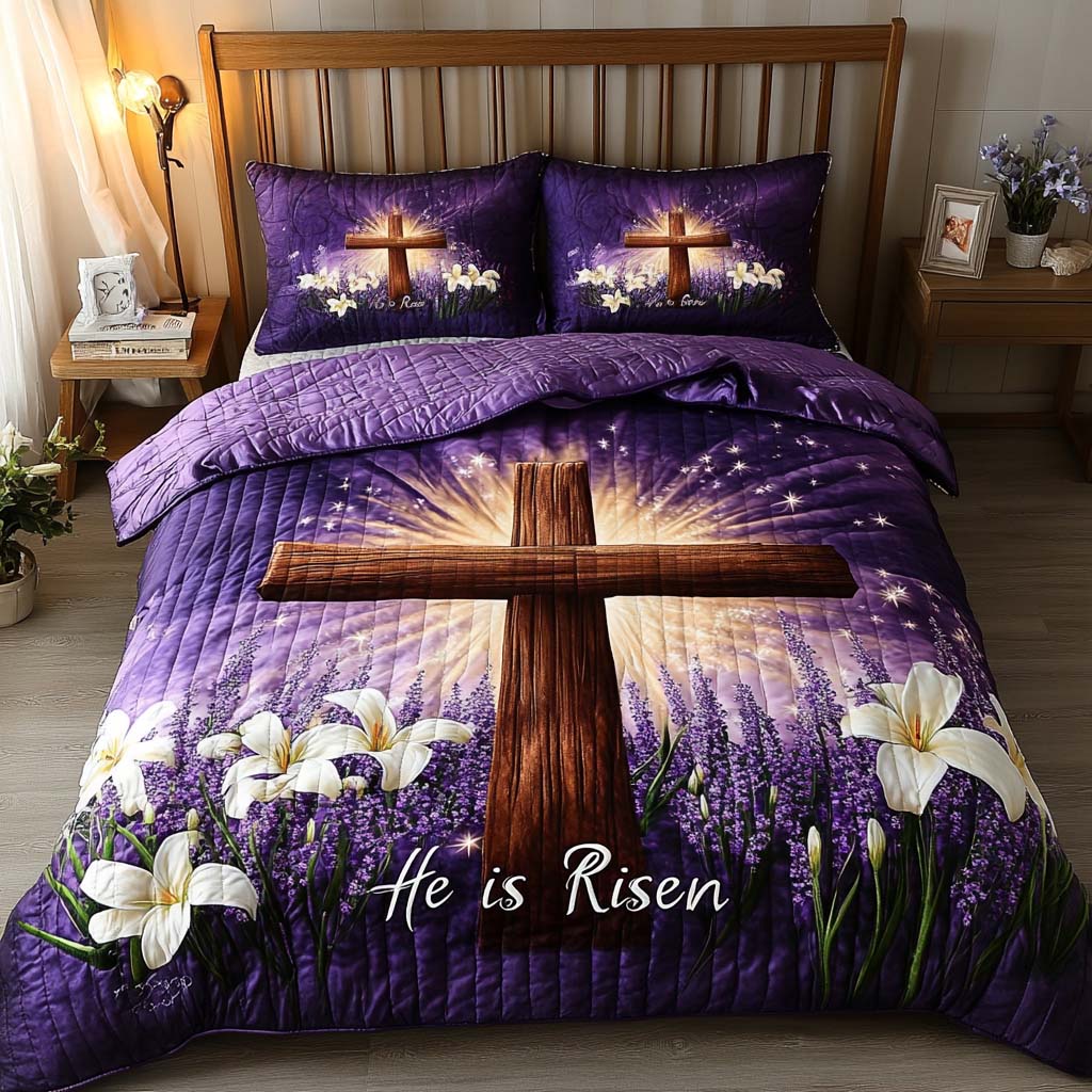 Juego de Ropa de Cama Acolchada de 3 Piezas Cross