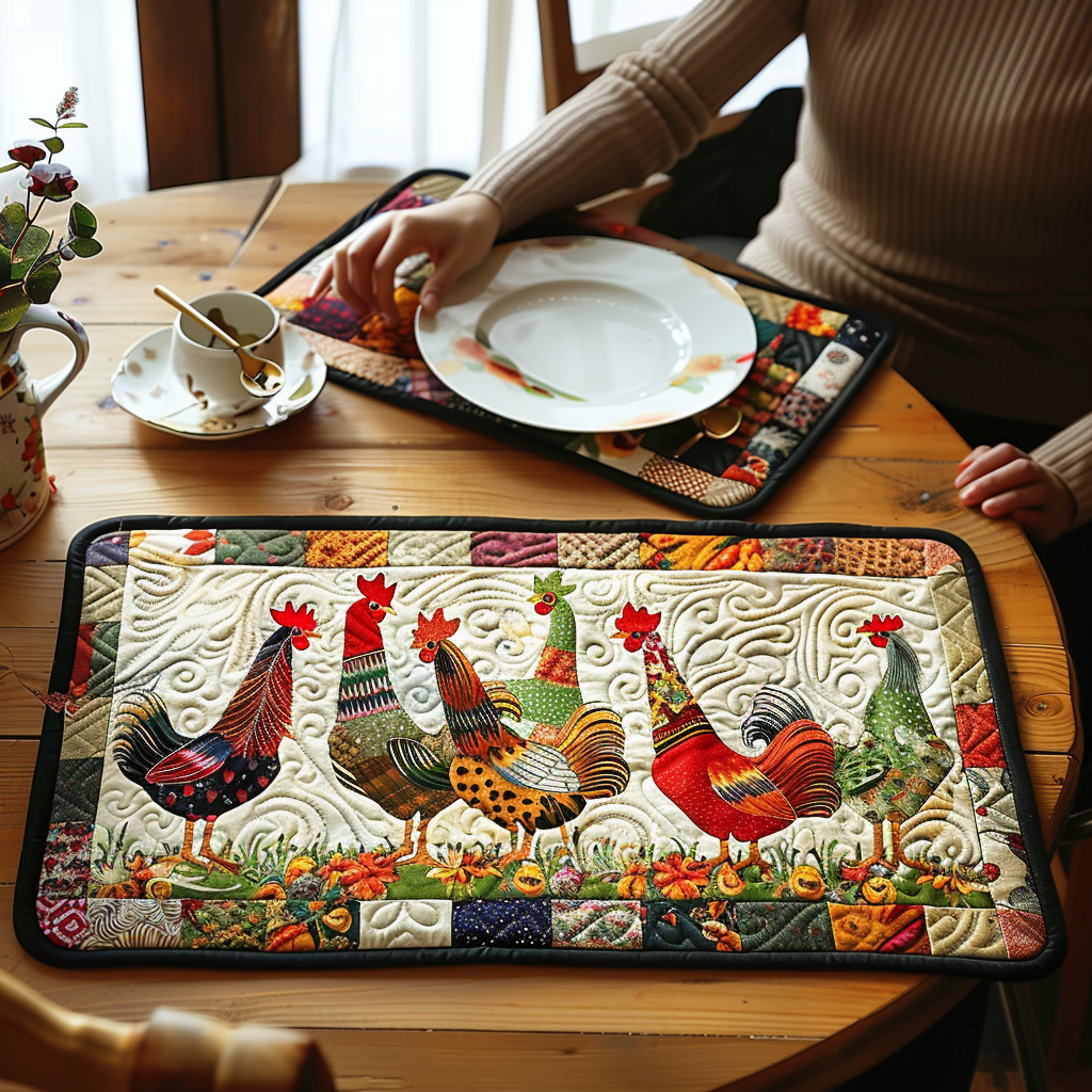 Mantel Individual de Patchwork con Gallo