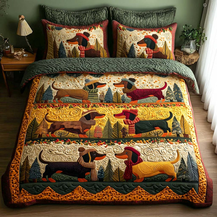 Juego de Ropa de Cama Acolchado Rústico de 3 Piezas