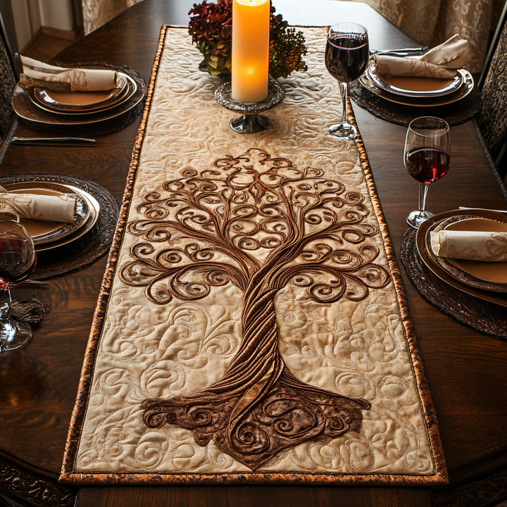 Caminito de Mesa Acolchado de Elegancia Rústica