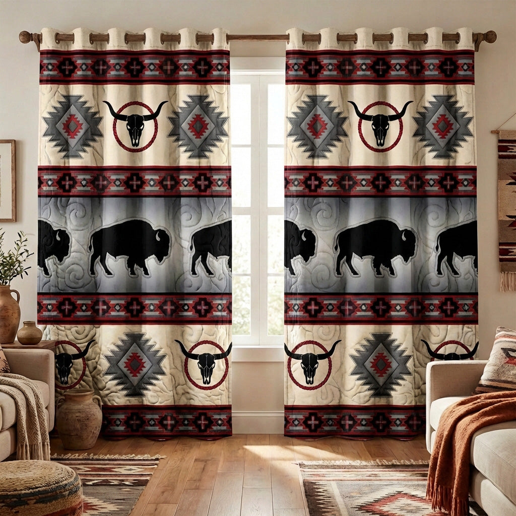 Cortinas Acolchadas de Búfalo Sagrado