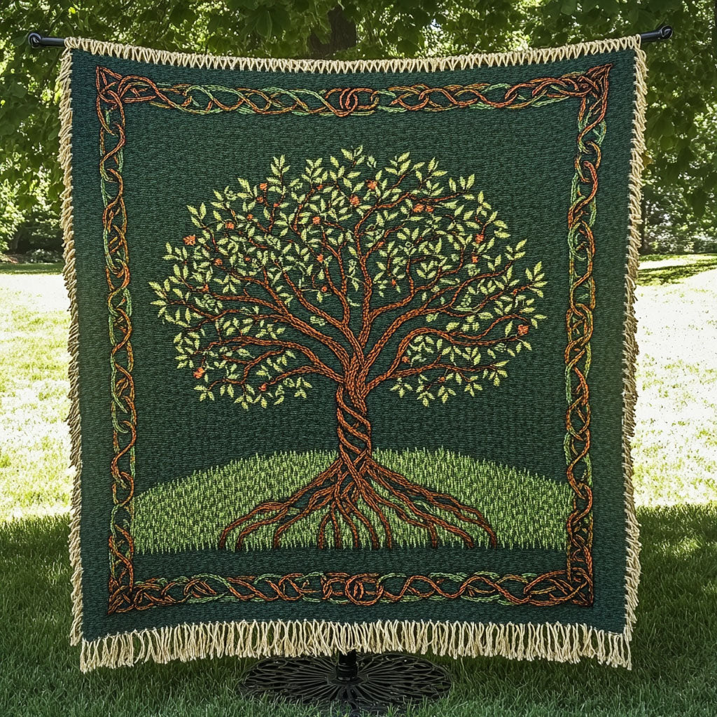 Manta Woven del Árbol Verde Sagrado