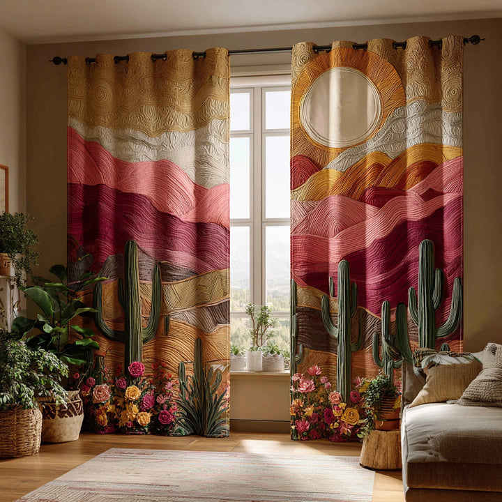 Cortinas Acolchadas de Cactus Saguaro