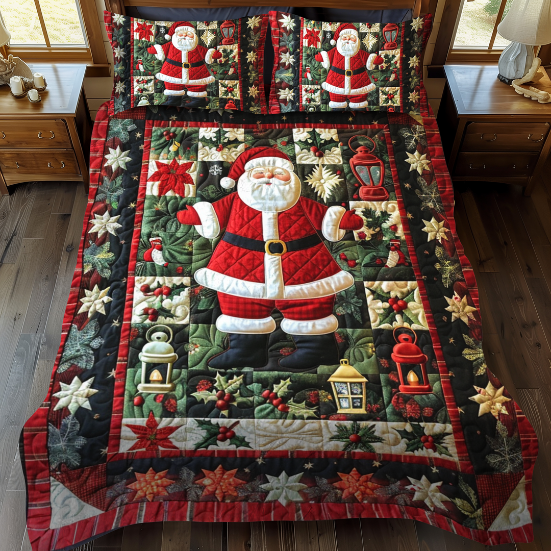 Juego de Ropa de Cama Acolchado de 3 Piezas de Santa