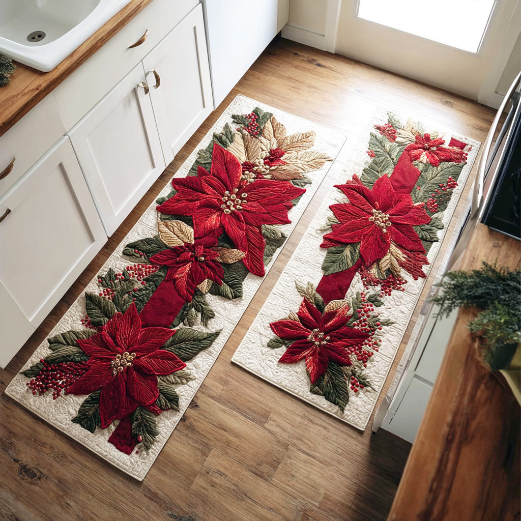 Alfombra de Cocina Scarlet Poinsettia Glow
