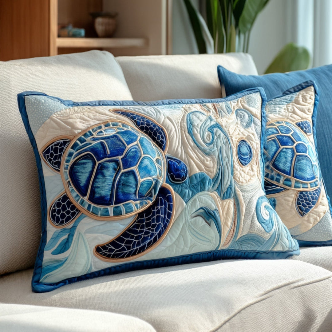 Funda de Almohada de Ropa de Cama Acolchada Viaje de Conchas Marinas