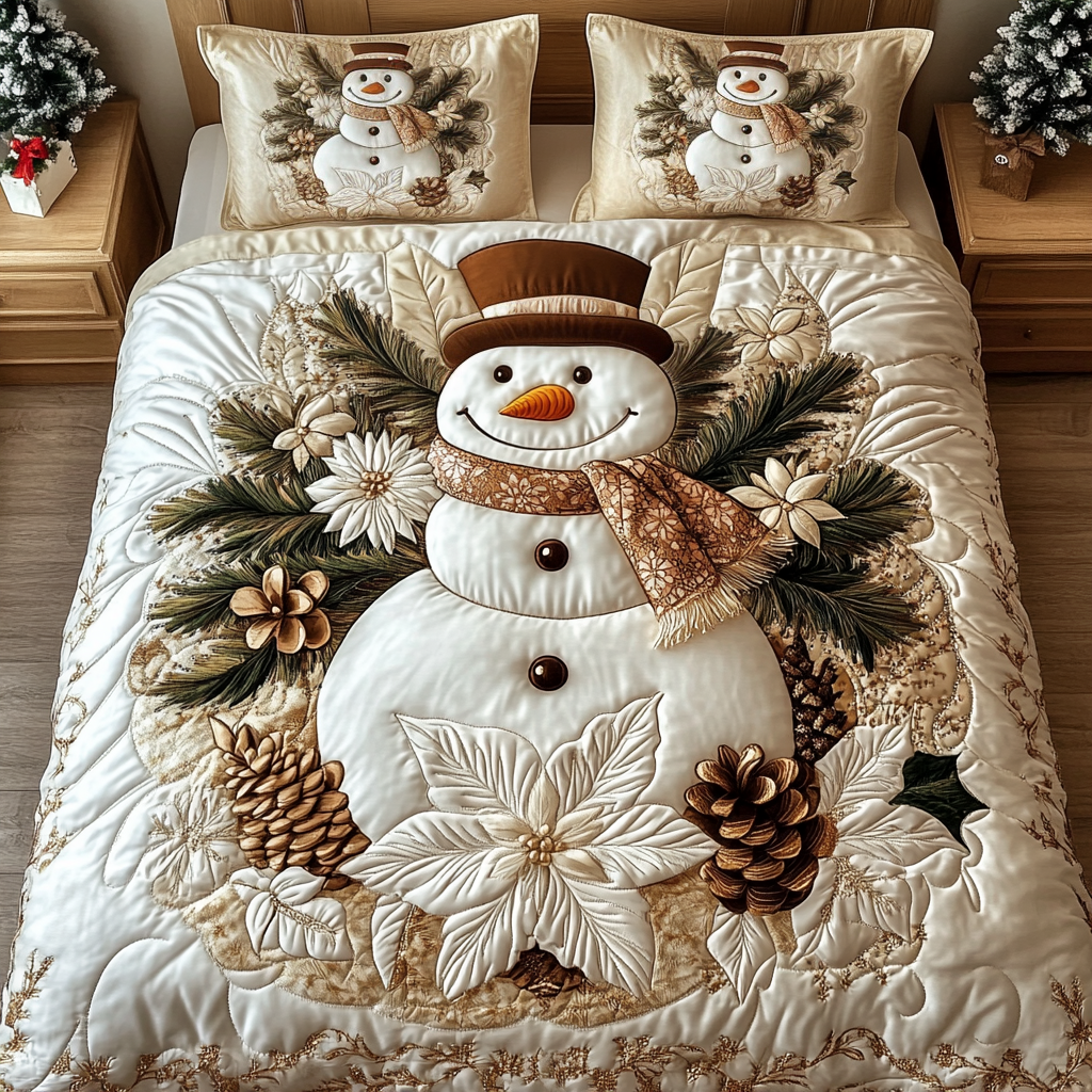 Juego de Ropa de Cama Acolchado de 3 Piezas Brillante Tranquilidad