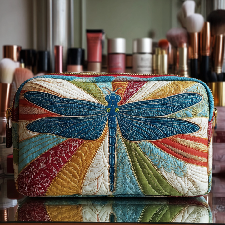 Bolsa de Maquillaje Acolchada de Libélula Brillante